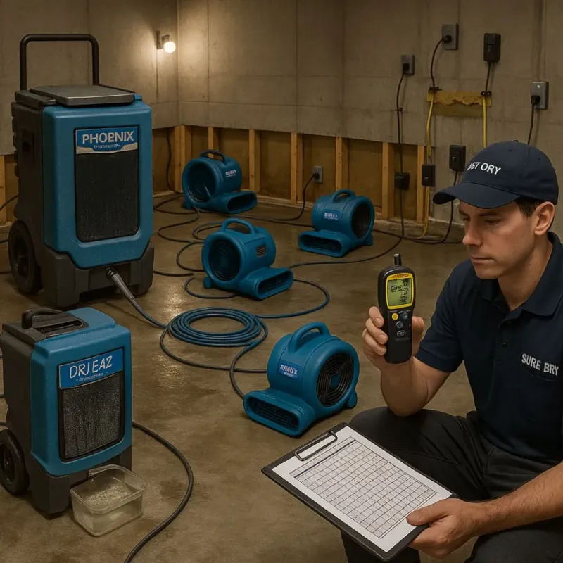 Structural Drying and Dehumidification process in Desloge, MO